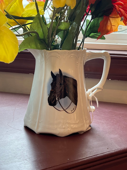Horse Head Painted Pitcher